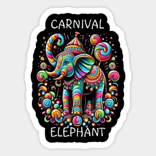 Vibrant Elephant With Stylish Hat Sticker